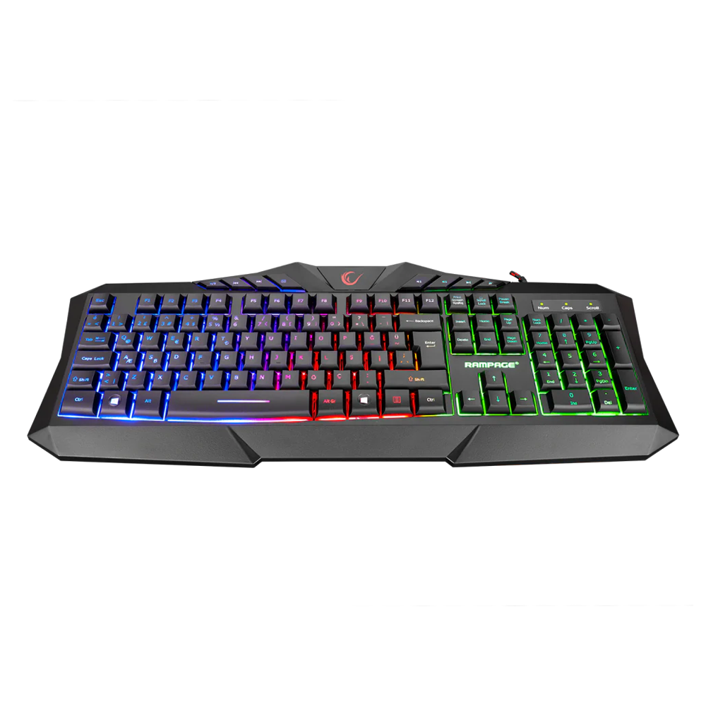 Rampage KM-404 ARGENTI USB Rainbow Gaming Combo Set Klavye+Mouse+MousePad+Kulaklık