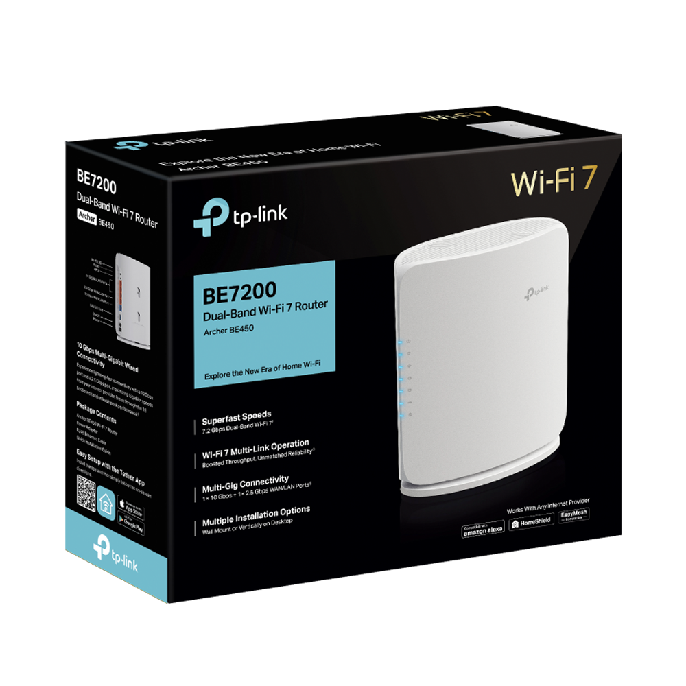 TP-LINK ARCHER BE450 BE7200 Çift Bantlı Wi-Fi 7 Router