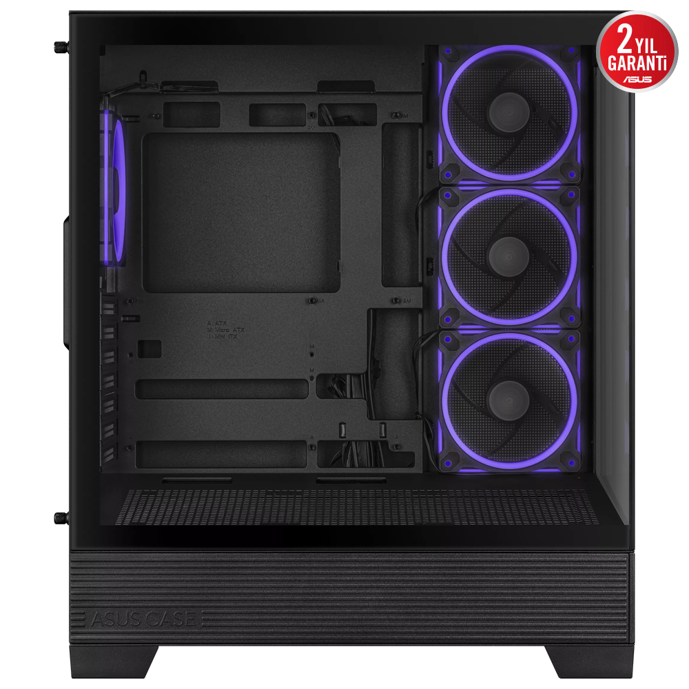 ASUS A31 PLUS Tempered Glass ARGB Siyah USB 3.2 ATX Mid Tower Kasa
