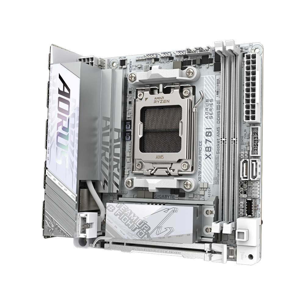 GIGABYTE X870I AORUS PRO ICE WIFI7 8000MHz(OC) DDR5 Soket AM5 M.2 HDMI Mini-ITX Anakart