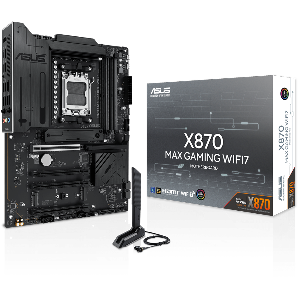ASUS X870 MAX GAMING WIFI7 8000MHz DDR5 Soket AM5 M.2 HDMI DP ATX Anakart