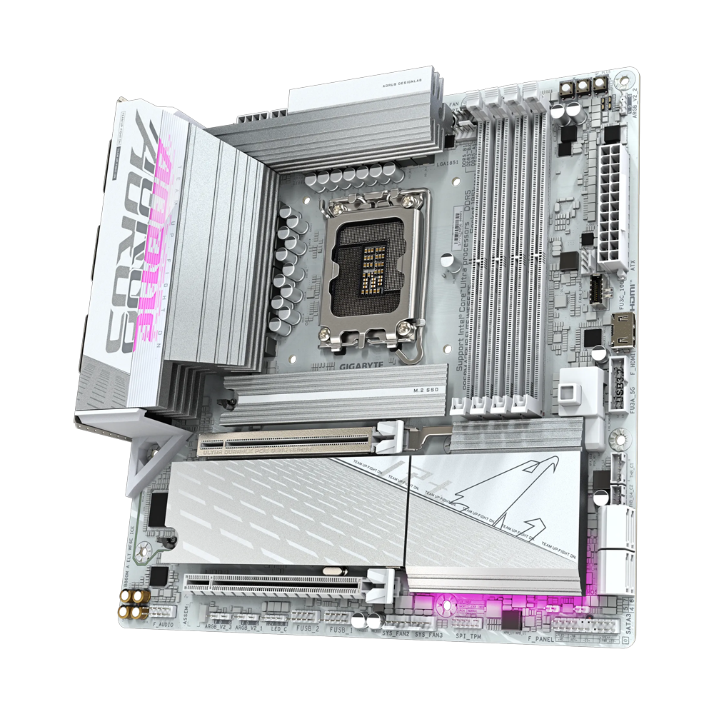 GIGABYTE B860M AORUS ELITE WIFI6E ICE 9200MHz OC DDR5 Soket 1851 M.2 USB4 HDMI DP mATX Anakart