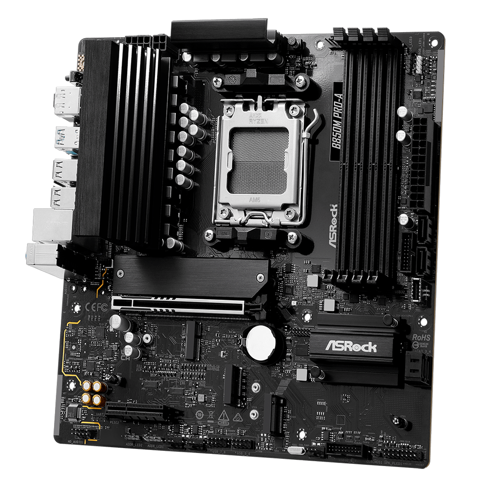 ASROCK B850M PRO-A 8000MHz DDR5 Soket AM5 M.2 USB 3.2 HDMI mATX Anakart
