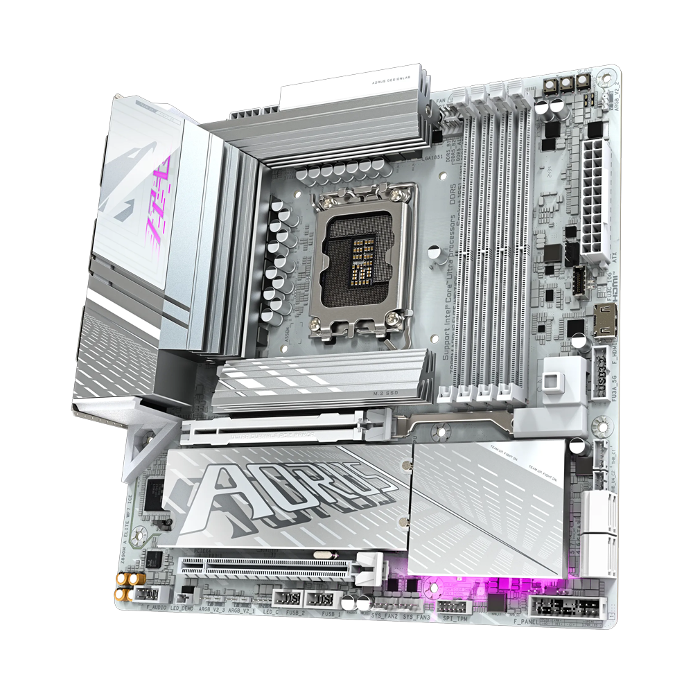 GIGABYTE Z890M AORUS ELITE WIFI7 ICE 9200MHz OC DDR5 Soket 1851 M.2 HDMI DP Thunderbolt 5 mATX Anakart