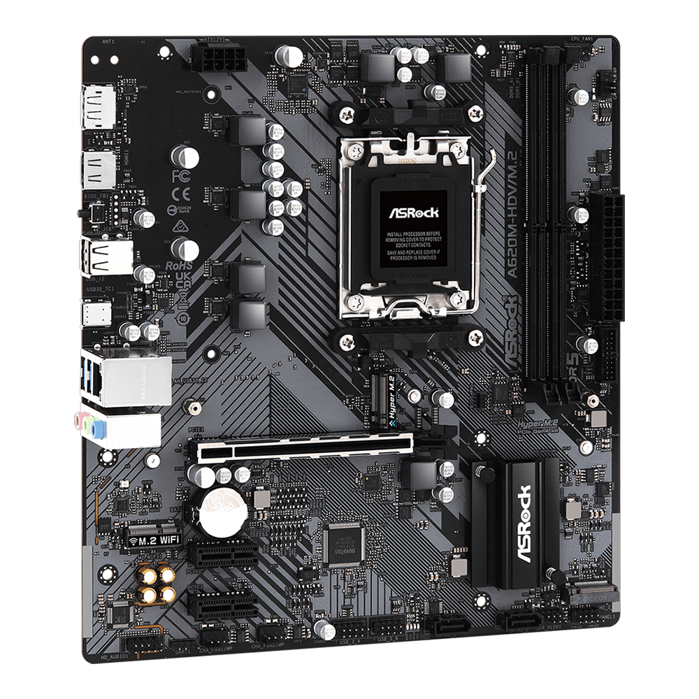 ASROCK A620M-HDV M.2 6400MHz(OC) DDR5 Soket AM5 M.2 HDMI DP mATX Anakart