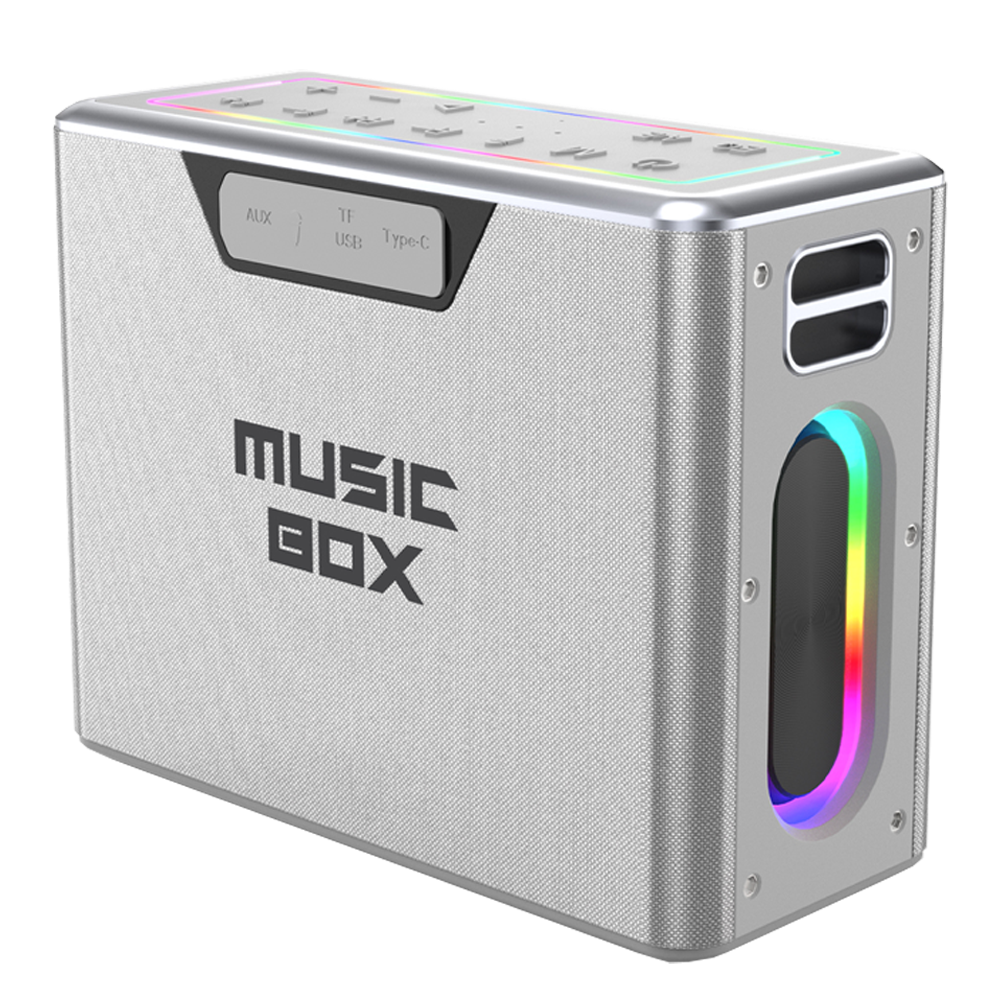 HiFuture MusicBox 100W Karaoke Sistemi Gümüş Taşınabilir Hoparlör