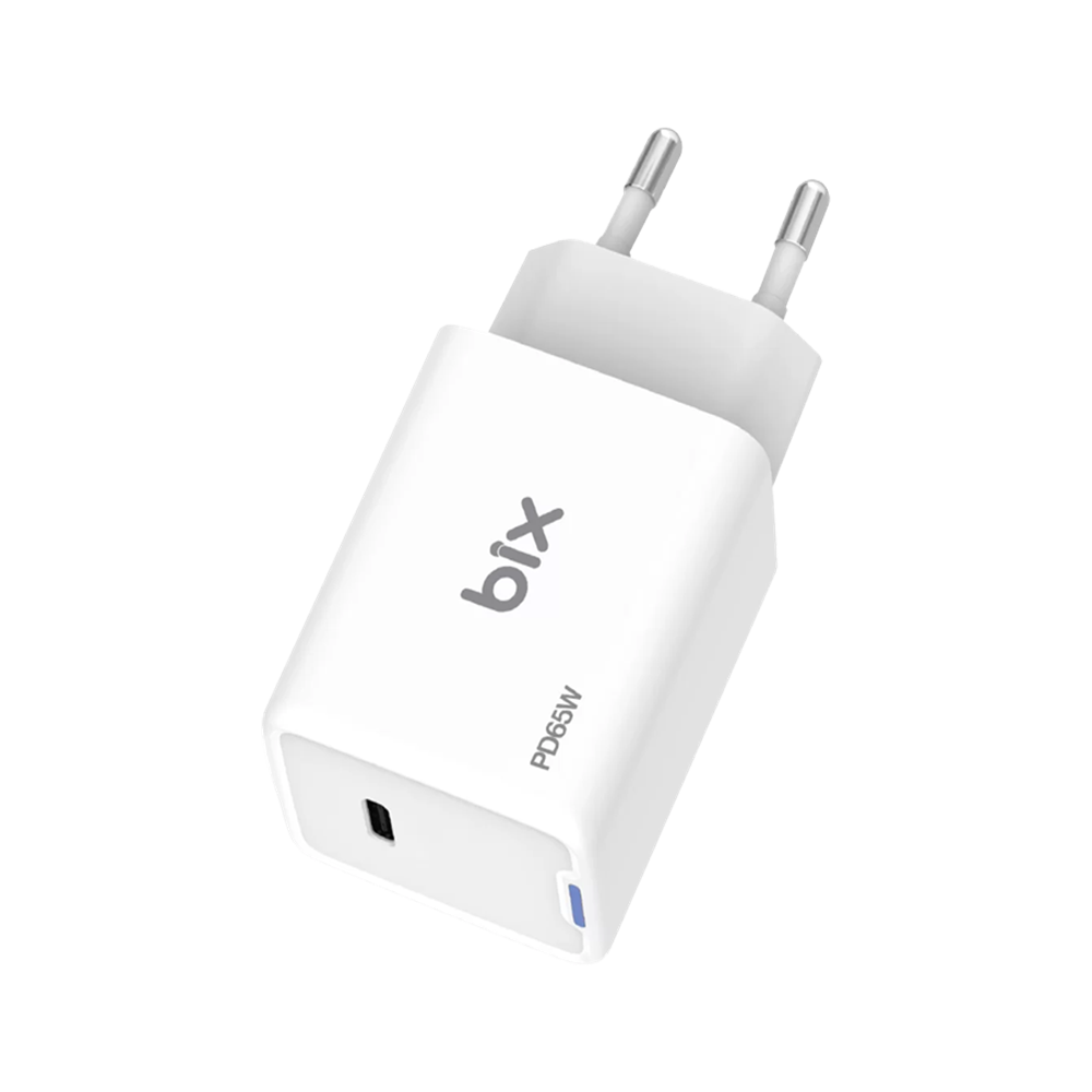 Bix BX1P65G GaN 65W Type-C PD Akım Korumalı ve LED Göstergeli Hızlı Şarj Cihazı