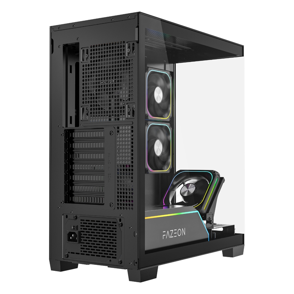 FAZEON F14 750W 80+ Bronze Tempered Glass Mesh 4x ARGB Fanlı Type-C Siyah ATX Bilgisayar Kasası