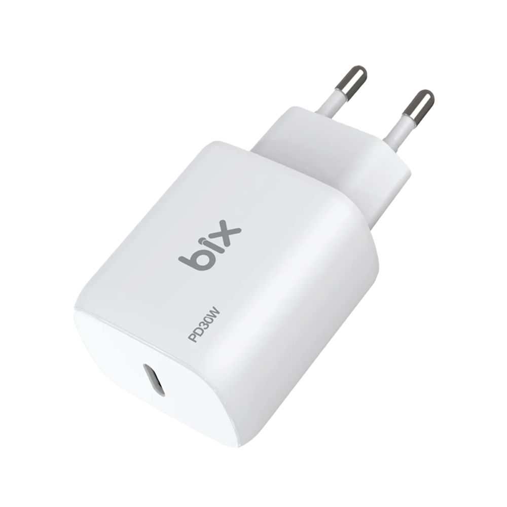 Bix BXUC30TA 30W Type-C PD 3.0 Hızlı Şarj Adaptörü ve 1 Metre 3A Type-C Şarj Kablosu