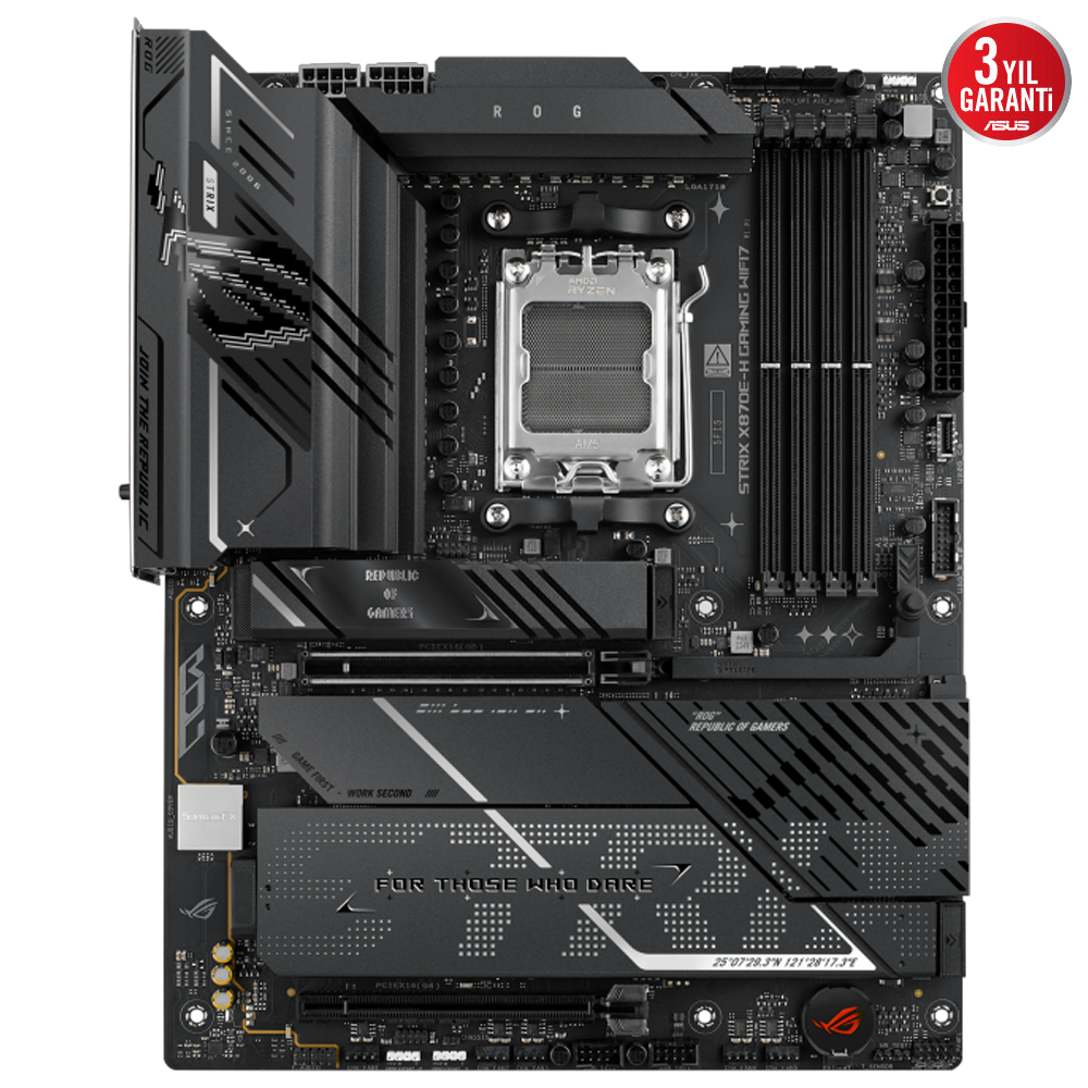 ASUS ROG STRIX X870E-H GAMING WIFI7 8000MHz OC DDR5 Soket AM5 M.2 HDMI ATX Anakart