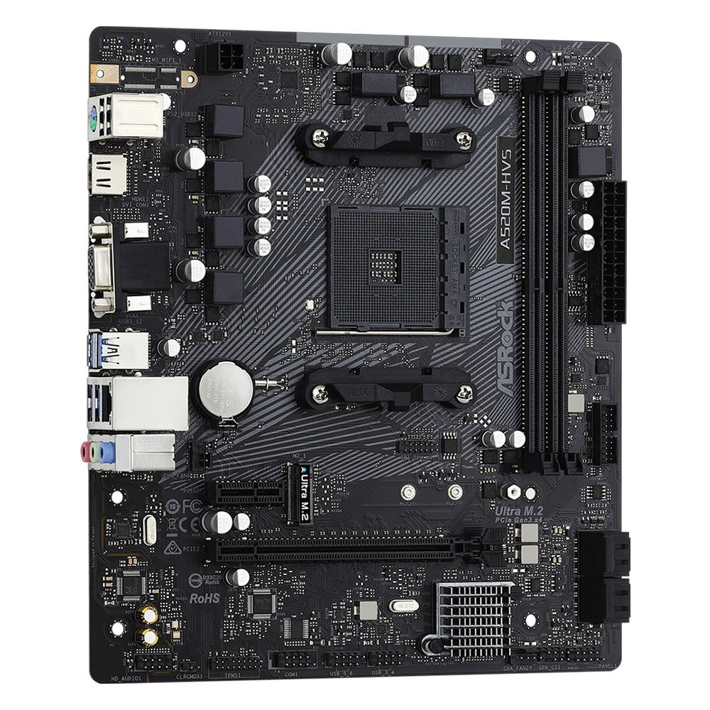 ASROCK A520M-HVS 3200MHz DDR4 Soket AM4 M.2 USB 3.2 HDMI mATX Anakart