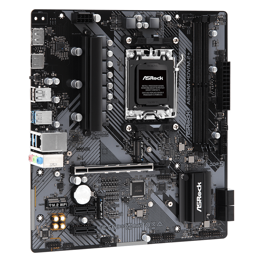 ASROCK A620M-HDV M.2+ 6000MHz(OC) DDR5 Soket AM5 M.2 HDMI DP mATX Anakart
