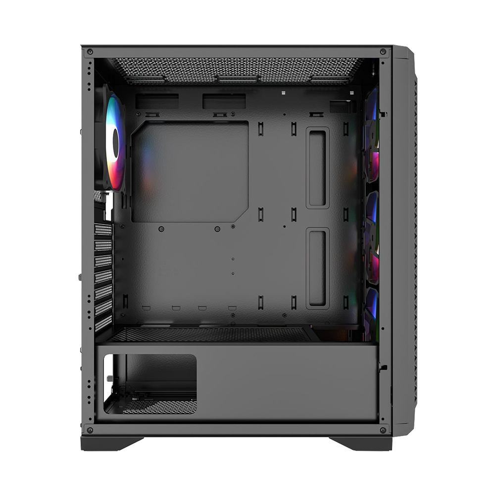 PowerBoost PB-PS5847B 600W USB 3.0 Tempered Glass Mesh RGB Fanlı ATX Mid Tower Gaming Kasa