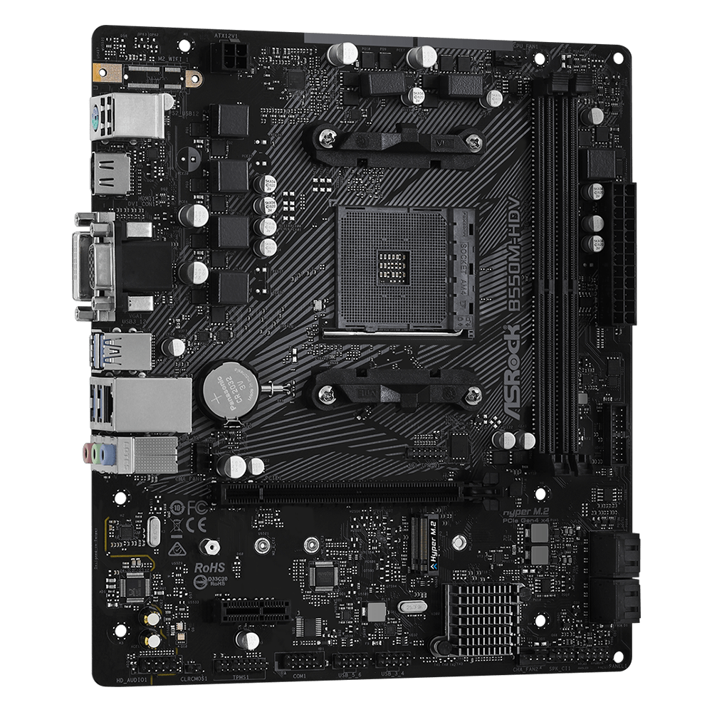 ASROCK B550M-HDV 4600MHz OC DDR4 Soket AM4 M.2 HDMI DVI mATX Anakart
