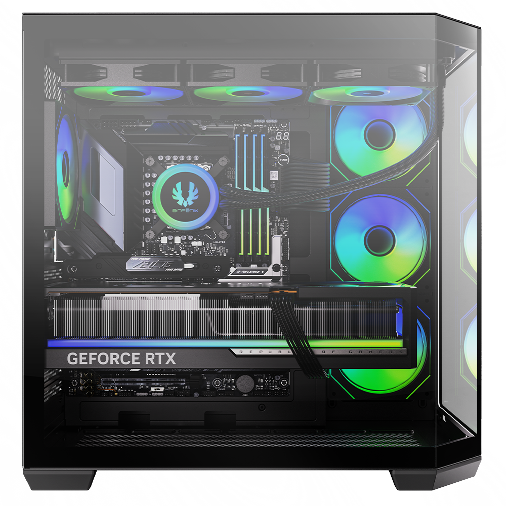 BitFenix Mirror T10 850W 80+ Bronze Tempered Glass ARGB USB 3.1 ATX Mid Tower Siyah Kasa