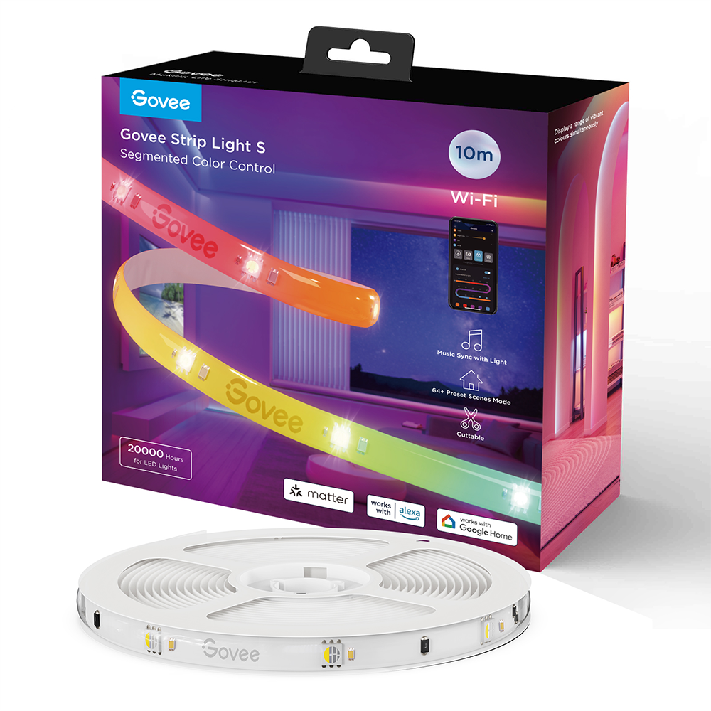 GOVEE RGBICW WiFi+BT Silikon Kaplamalı 10M LED Şerit