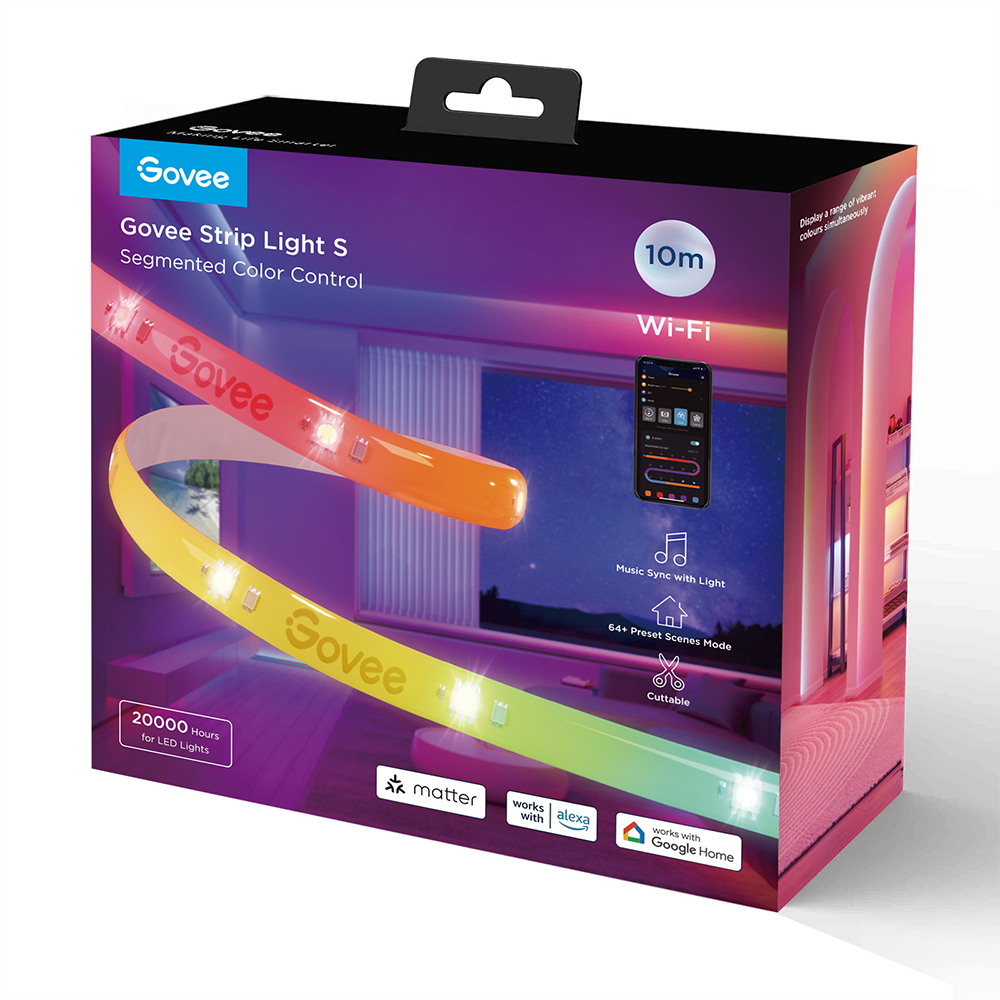 GOVEE RGBICW WiFi+BT Silikon Kaplamalı 10M LED Şerit