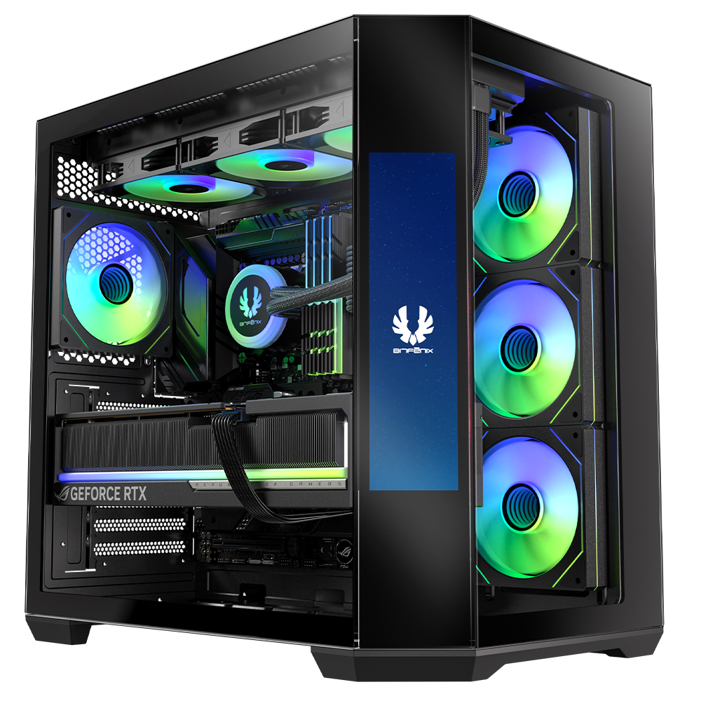 BitFenix Digital T10 EF 850W 80+ Bronze 8.8" Ekranlı Tempered Glass ARGB USB 3.1 ATX Mid Tower Siyah Kasa