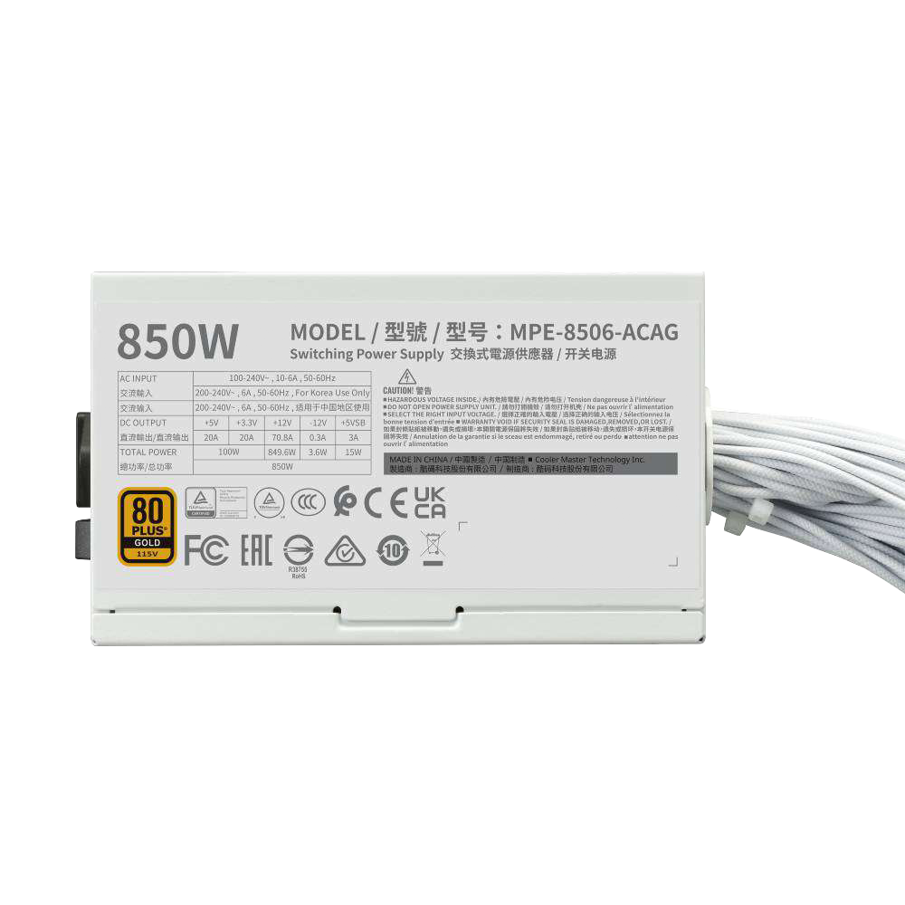 Cooler Master MasterBox TD500 850W 80+ Gold Mesh ARGB USB 3.2 Beyaz Mid Tower Kasa