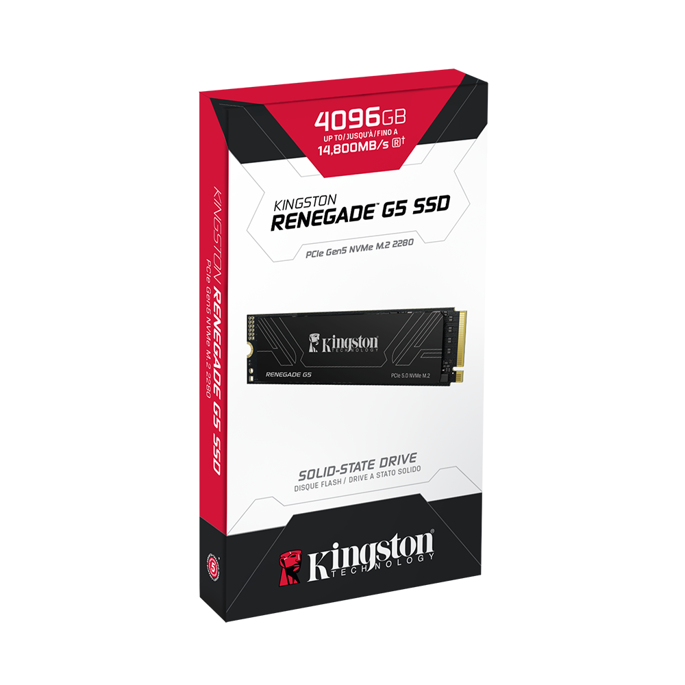 Kingston RENEGADE 4TB Gen5 NVMe M.2 SSD 14800MB Okuma / 14000MB Yazma