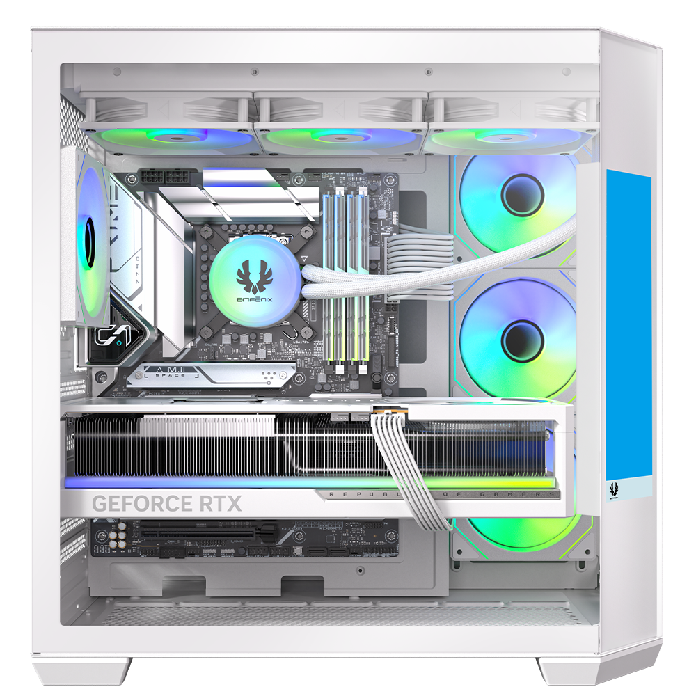 BitFenix Digital T10 EF 850W 80+ Bronze 8.8" Ekranlı Tempered Glass ARGB USB 3.1 ATX Mid Tower Beyaz Kasa