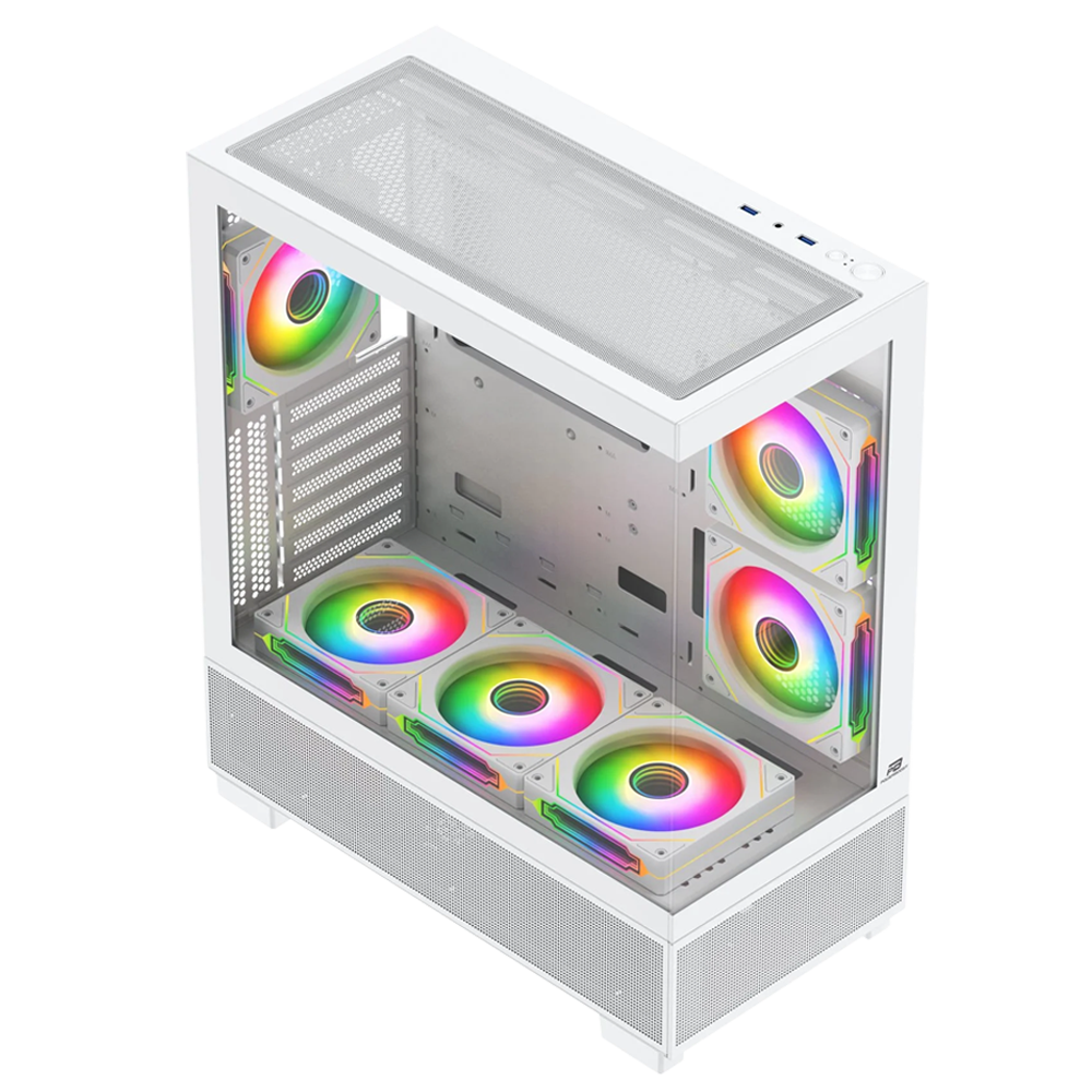 PowerBoost PB-PBE6075W 750W 80+ Bronze 6*12cm ARGB Fanlı USB 3.0 ATX Mid Tower Beyaz Gaming Kasa