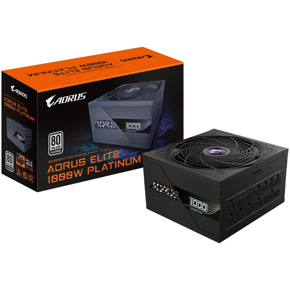 GIGABYTE AORUS ELITE 1000W 80+ Platinum Gen 5.0 ATX 3.1 Full Modüler 120mm Fanlı PSU