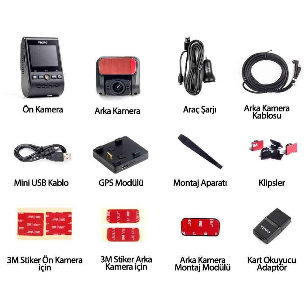 VIOFO A129 Pro DUO 2 Kameralı Ön+Arka 4K UHD Wi-Fi GPS'li Araç Kamerası