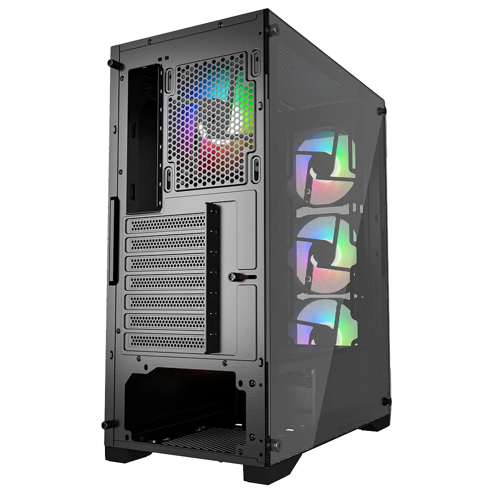 PowerBoost PB-PS6849B 650W 80+ Bronze USB 3.0 Tempered Glass Mesh Rainbow Fanlı ATX Mid Tower Gaming Kasa