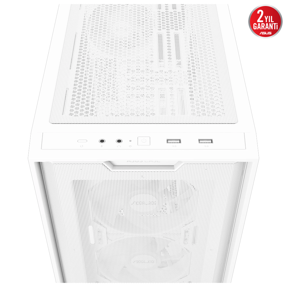 ASUS A21 PLUS Tempered Glass ARGB Beyaz USB 3.2 Micro ATX Kasa