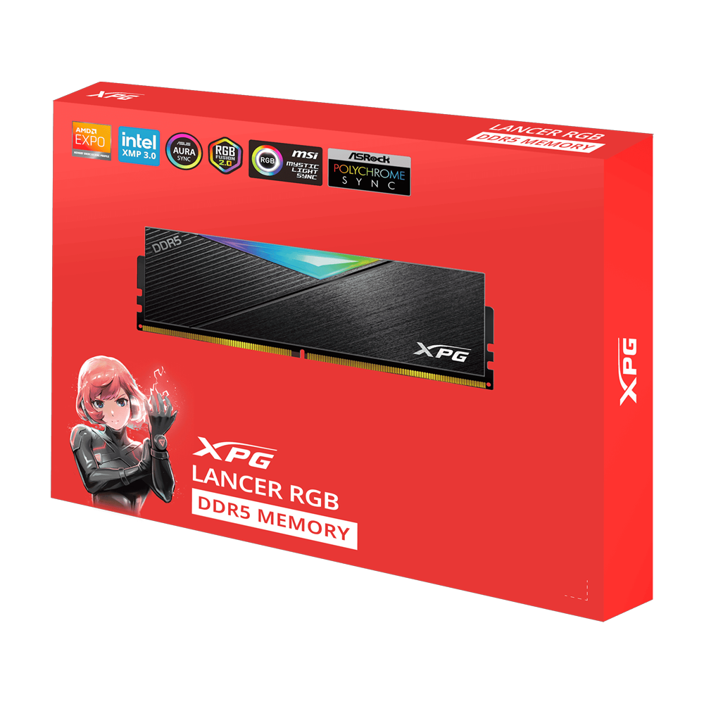 XPG Lancer 32GB (2x16GB) RGB 6000MHz CL30 INTEL XMP/ AMD EXPO DDR5 Siyah Dual Kit Ram