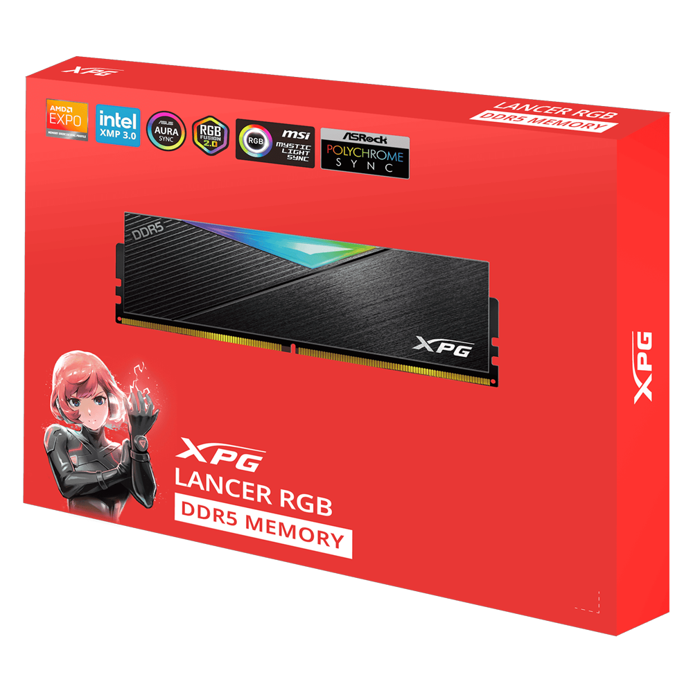 XPG Lancer 64GB (2x32GB) RGB 6000MHz CL30 INTEL XMP/ AMD EXPO DDR5 Siyah DUAL Kit Ram