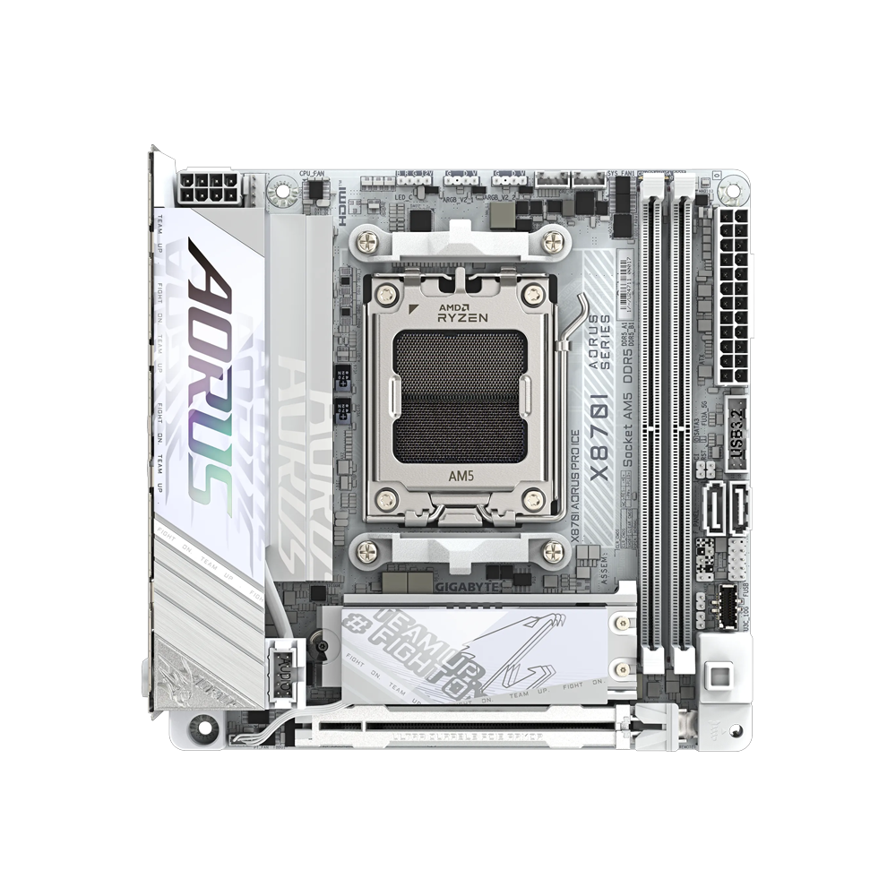 GIGABYTE X870I AORUS PRO ICE WIFI7 8000MHz(OC) DDR5 Soket AM5 M.2 HDMI Mini-ITX Anakart