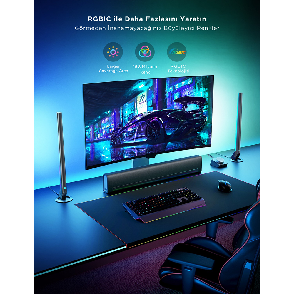 Govee Kontrolcülü Gaming Dikey Aydınlatma