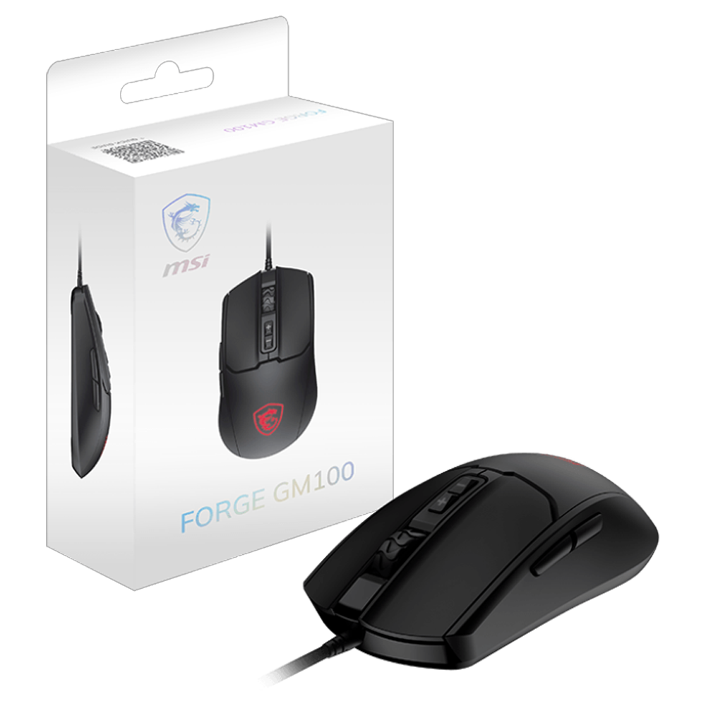MSI FORGE GM100 6400 DPI RGB Kablolu Siyah Gaming Mouse