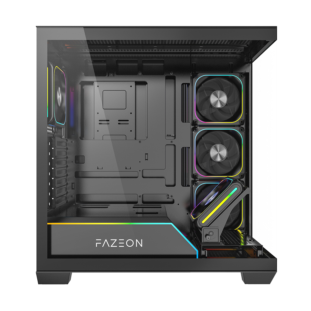 FAZEON F14 850W 80+ Bronze Tempered Glass Mesh 5x ARGB Fanlı Type-C Siyah ATX Bilgisayar Kasası