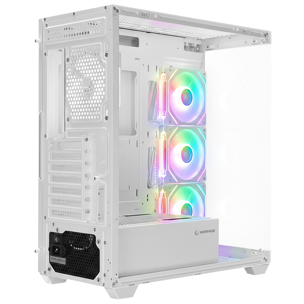 Rampage HYDRA V4 750W 80+ Bronze Tempered Glass USB3.0 RGB ATX Beyaz Gaming Kasa