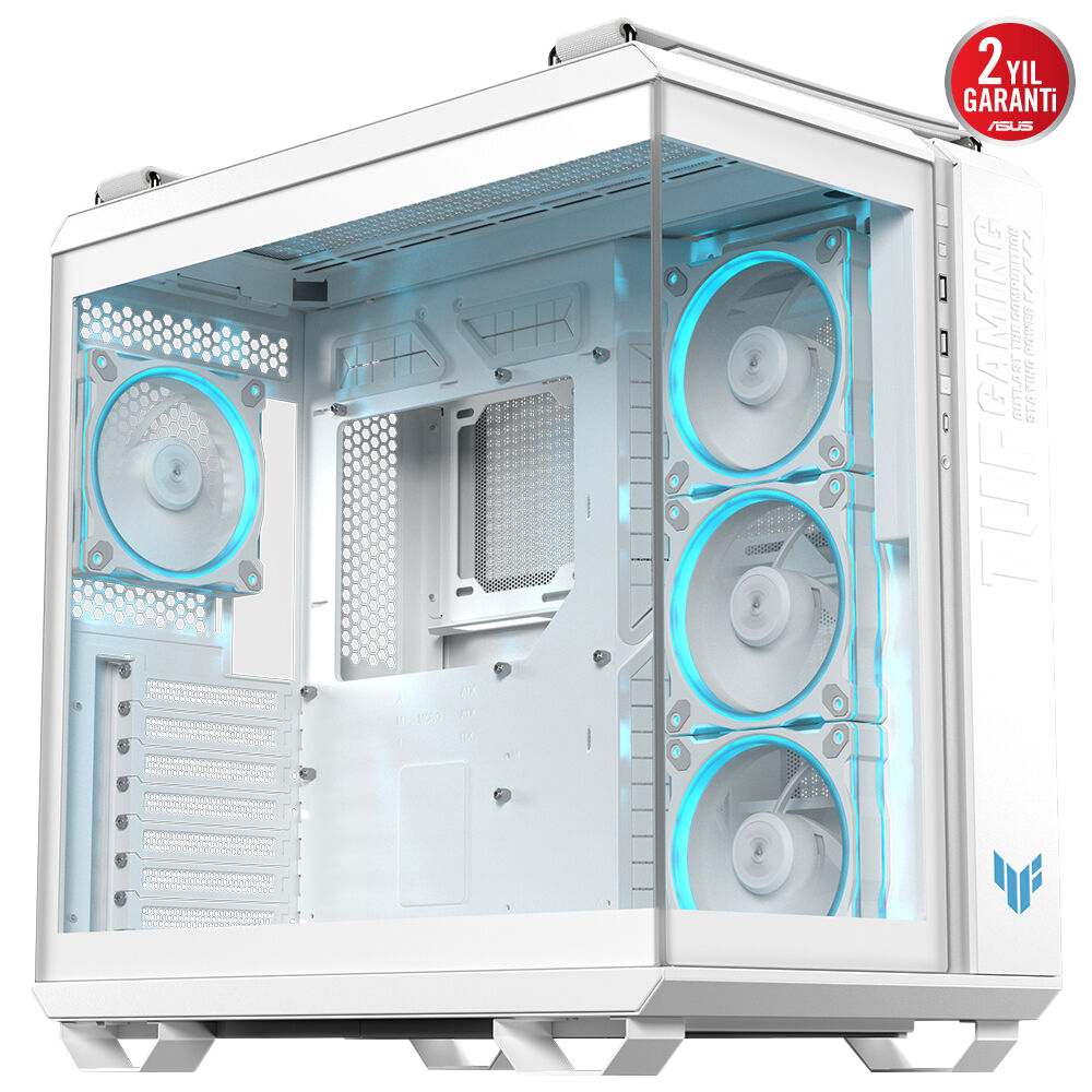 ASUS TUF GAMING GT502 Horizon Tempered Glass Beyaz USB 3.2 Mid Tower Kasa