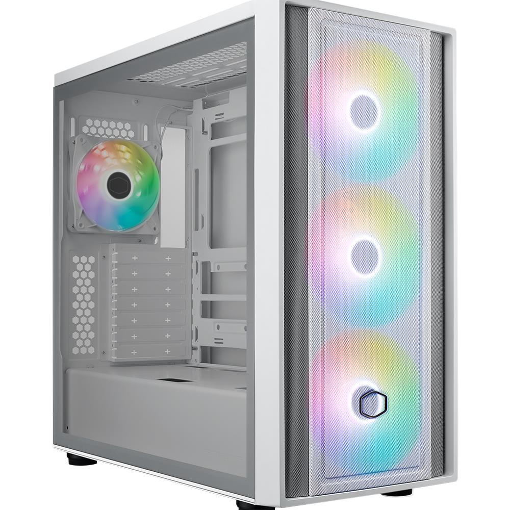 Cooler Master MasterBox 600 ARGB Tempered Glass Beyaz USB 3.2 E-ATX Mid Tower Kasa