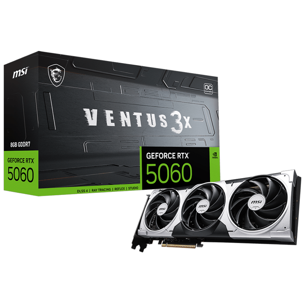 MSI GeForce RTX 5060 8G VENTUS 3X OC GDDR7 DLSS 4 128 Bit Ekran Kartı