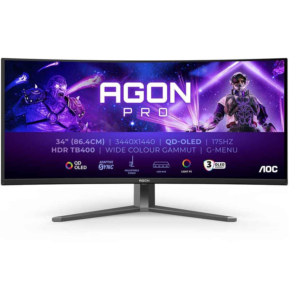 AGON AG346UCD 34" 175Hz 0.3ms HDMI DP USB AdaptiveSync HDR400 WQHD OLED Gaming Monitör