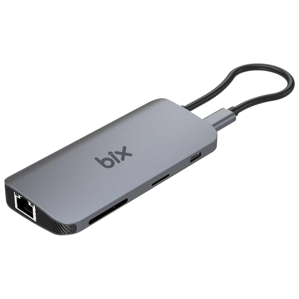 Bix BX10HB-PRO Type-C Kart Okuyucu 4K HDMI Ethernet USB PD Dönüştürücü