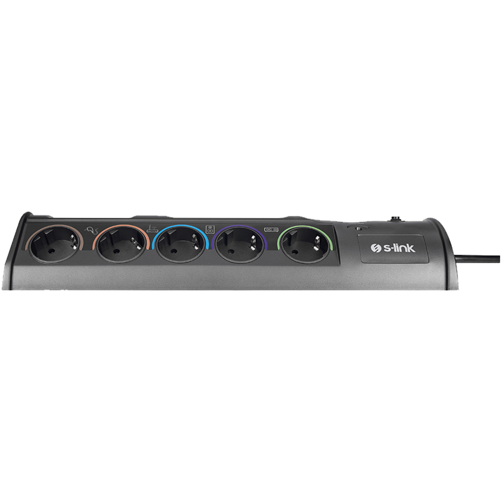 S-link PrizHive PRZ01 3M 1860 Joule 1.5mm Type-C USB 10lu Akım Korumalı Priz