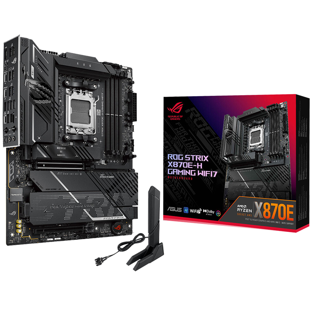 ASUS ROG STRIX X870E-H GAMING WIFI7 8000MHz OC DDR5 Soket AM5 M.2 HDMI ATX Anakart