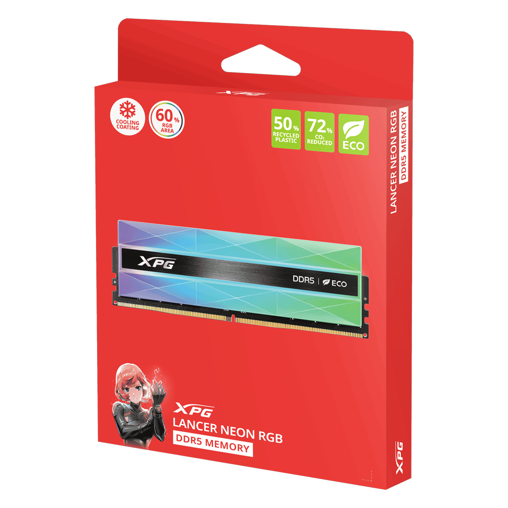 XPG Lancer Neon 32GB (2x16GB) RGB 6400MHz CL32 INTEL XMP/ AMD EXPO DDR5 Gümüş Dual Kit Ram