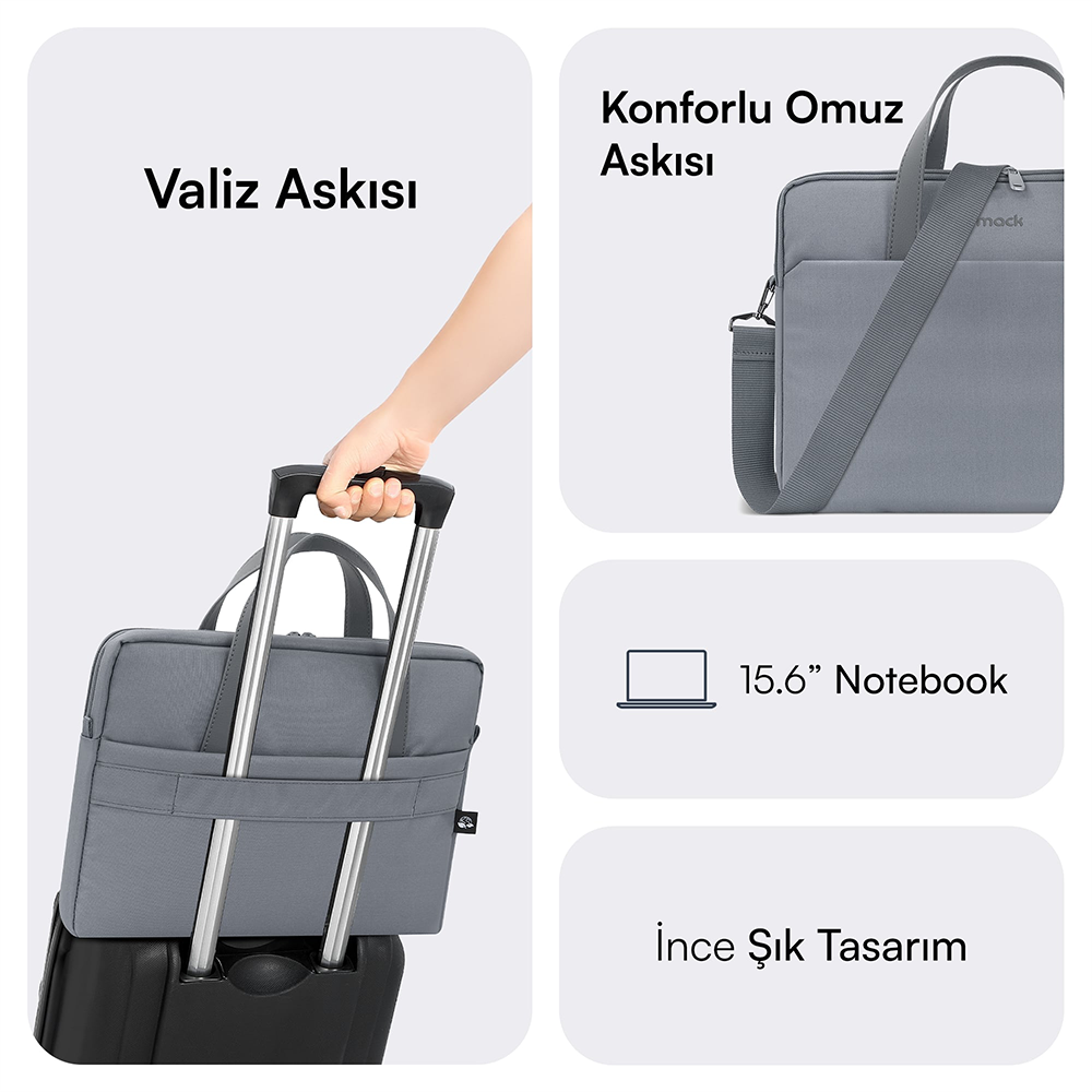 MACK MCE-1512 15.6 NOVA Eco Gri Notebook Çantası 