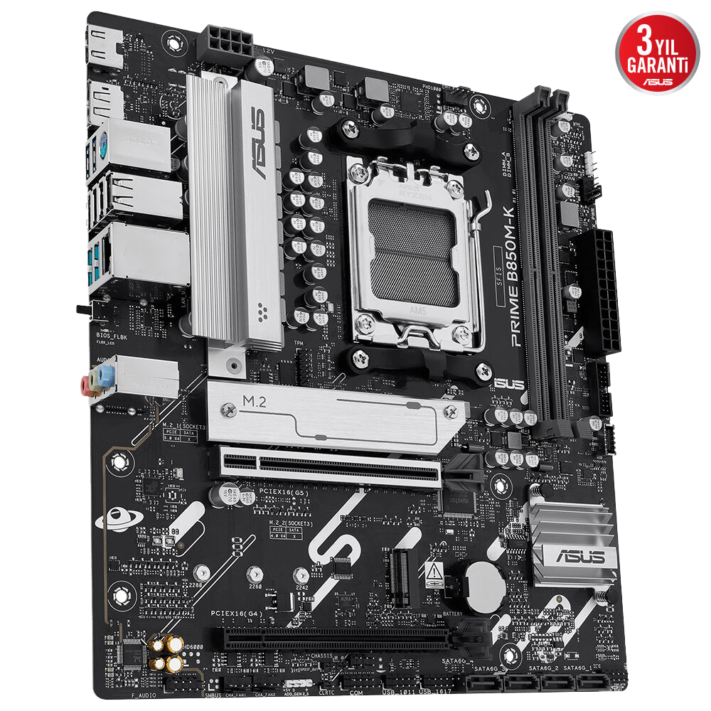 ASUS PRIME B850M-K 8200MHz DDR5 Soket AM5 M.2 HDMI DP mATX Anakart