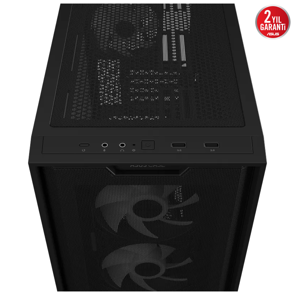 ASUS A21 PLUS Tempered Glass ARGB Siyah USB 3.2 Micro ATX Kasa