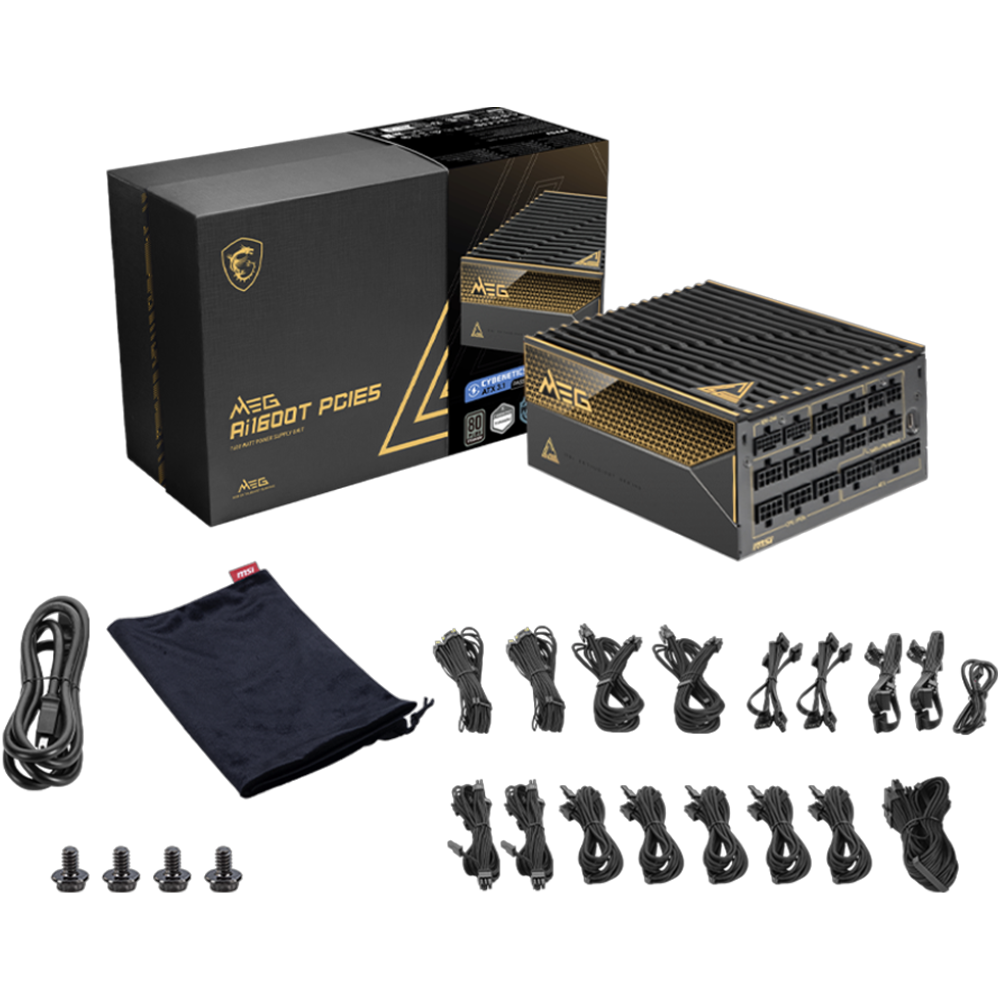 MSI MEG Ai1600T 1600W 80+ Titanium GEN 5.1 ATX 3.1 Full Modüler 135mm Fanlı PSU
