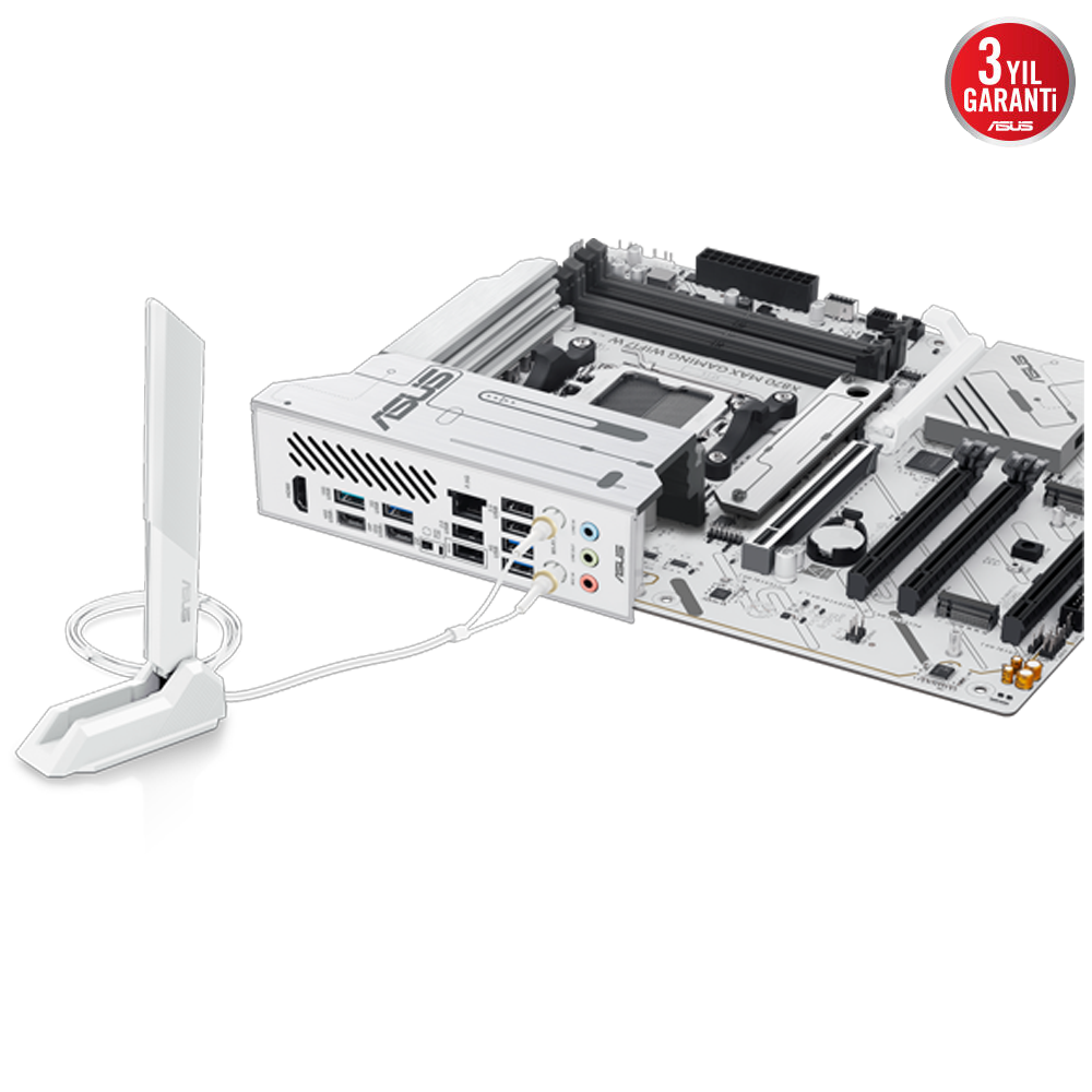 ASUS X870 MAX GAMING WIFI7 W 8000MHz DDR5 Soket AM5 M.2 HDMI DP ATX Anakart